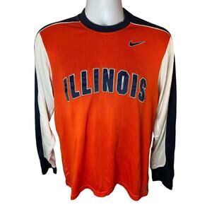 VTG Nike Illinois Fighting Illini T‑Shirt – Adult Small – Orange – Embroidered